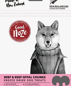 Good Noze Beef & Beef Offal Chunks Freeze Dried Dog Treats 60g