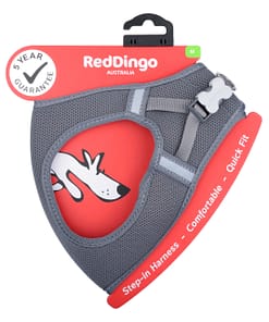 Red Dingo Dog Mesh Harness Cool Grey (7 Sizes)