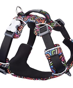 Red Dingo Dog Sport Harness Squiggles Black (5 Sizes)