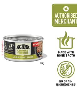ACANA Chunks In Broth Lamb-Kidney Wet Cat Food 85g