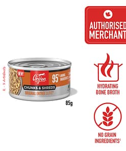 ORIJEN Chunks & Shreds Original Entree In Bone Broth Wet Cat Food 85g