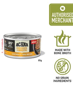 ACANA Chunks In Broth Chicken-Tuna Wet Cat Food 85g