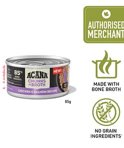 ACANA Chunks In Broth Kitten Chicken-Salmon Wet Cat Food 85g