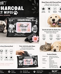 Absorb Plus Charcoal Pet Wipes – Floral Scent (80 Wipes))-exp 15/09/2026