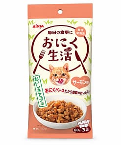 AIXIA Oniku Seikatsu Salmon Wet Cat Food 60g × 3 Pouches