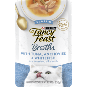 Purina Fancy Feast Broths Classic Tuna, Anchovies & Whitefish Wet Cat Food 40g