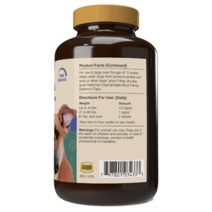 NaturVet Coprophagia Stool Eating Deterrent Chewable Tablets for Dog 60ct