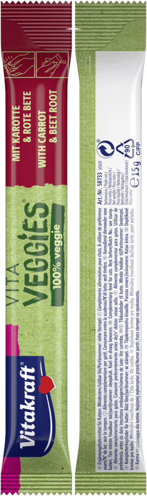 Vitakraft Vita Veggies Liquid Carrot Wet Cat Food 6x15g