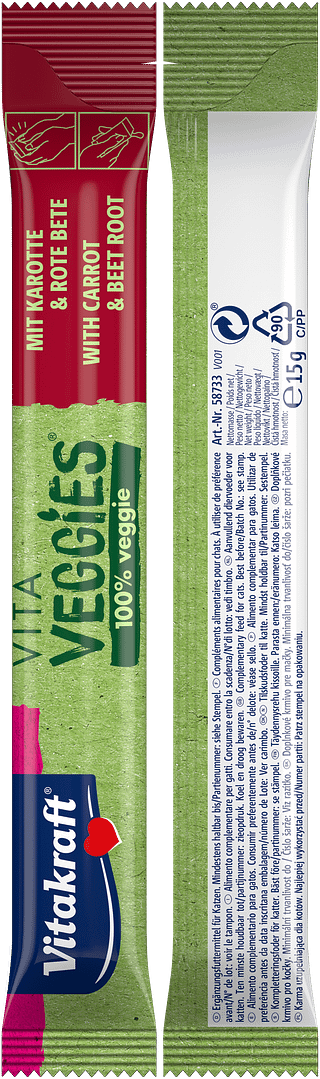 Vitakraft Vita Veggies Liquid Carrot Cat Treats 6x15g - Image 2