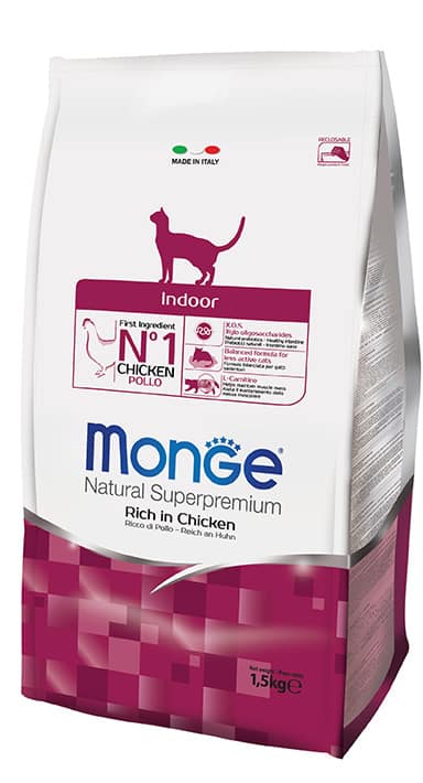 Monge Natural Super Premium Indoor Chicken Dry Food for Cats (2 Sizes)