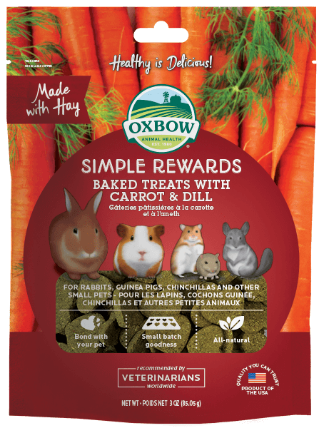 Oxbow Simple Rewards Baked Treats with Carrot & Dill for Small Animals 3oz