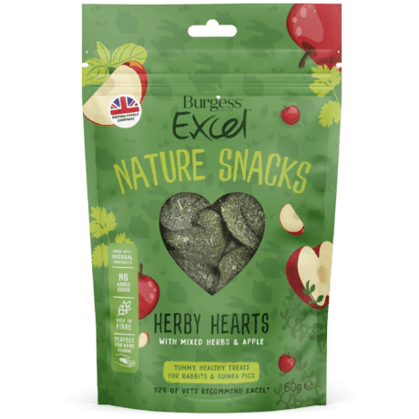 Burgess Excel Herby Hearts Treats for Small Animals 60g