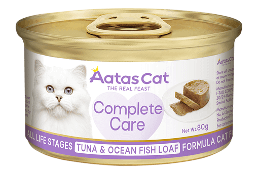 Aatas Cat Complete Care Tuna & Ocean Fish Loaf Formula Cat Food for All Life Stages 80g