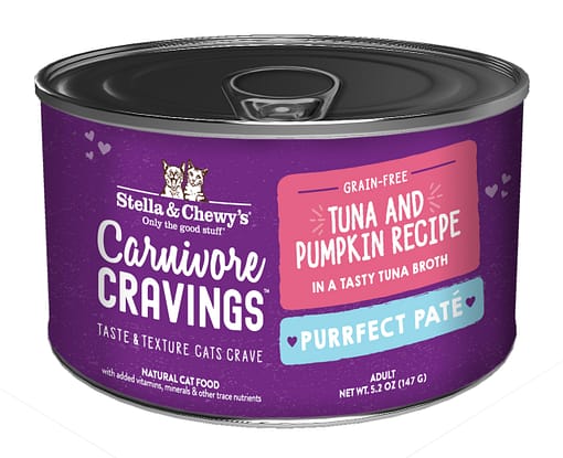 Stella & Chewy's Carnivore Cravings-Purrfect Pate Tuna & Pumpkin Pate Recipe in Broth 5.2oz