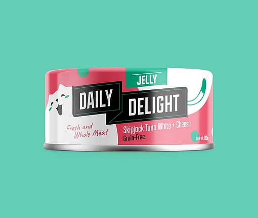 Daily Delight Jelly Skipjack Tuna White With Cheese Grain-Free Wet Cat Food  80g