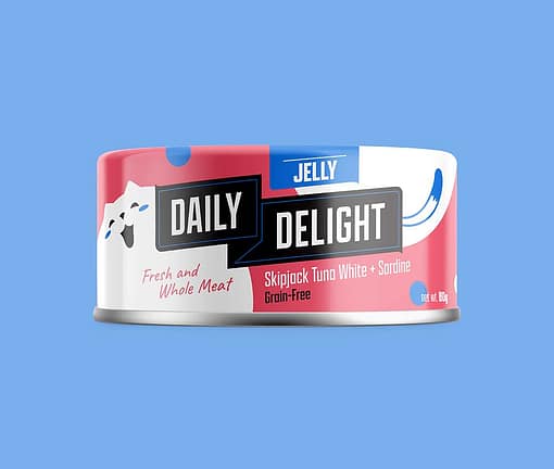 Daily Delight Jelly Skipjack Tuna White With Sardine Grain-Free Wet Cat Food  80g