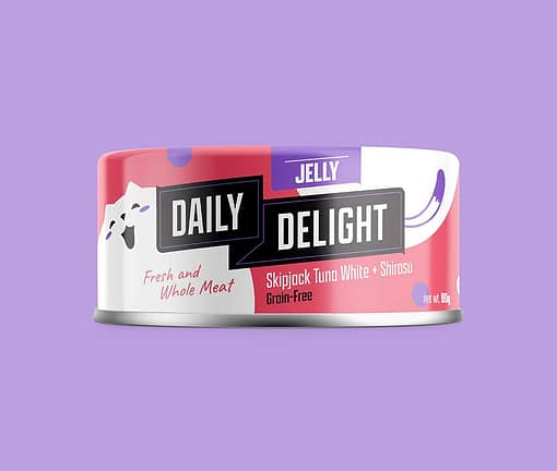 Daily Delight Jelly Skipjack Tuna White With Shirasu Grain-Free Wet Cat Food  80g