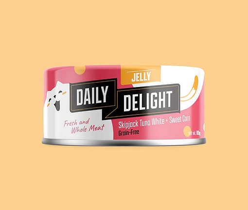 Daily Delight Jelly Skipjack Tuna White With Sweet Corn Grain-Free Wet Cat Food  80g