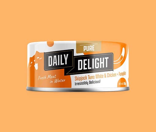 Daily Delight Pure Skipjack Tuna White & Chicken With Pumpkin Wet Cat Food  80g