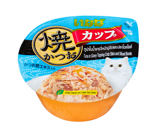 CIAO Grilled Tuna in Gravy Topping Imitated Crab Meat & Sliced Bonito Wet Food for Cats 70g