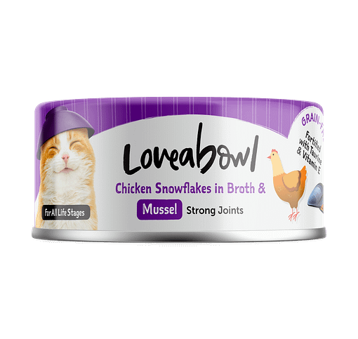 Loveabowl Chicken snowflakes in Broth with Mussel Wet Food for Cat 70g