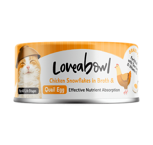Loveabowl Chicken snowflakes in Broth with Quail Egg Wet Food for Cat 70g
