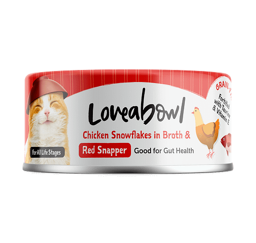 Loveabowl Chicken snowflakes in Broth with Red Snapper Wet Food for Cat 70g