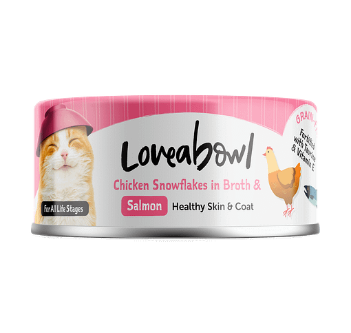 Loveabowl Chicken Snowflakes in Broth with Salmon Wet Food for Cat 70g
