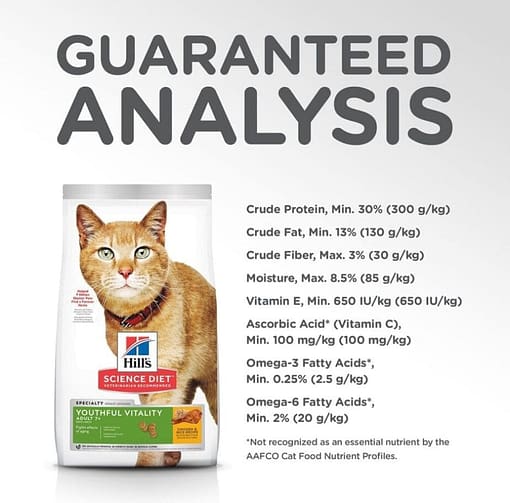 Hill's Science Diet Adult 7+ Senior Youthful Vitality Chicken & Rice Recipe cat food (2 Sizes) - Image 5