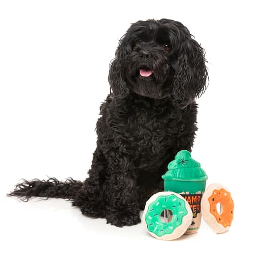 FuzzYard Halloween Plush Dog Toy Small - Swamp Water Frappe & Donuts 3Pk - Image 2