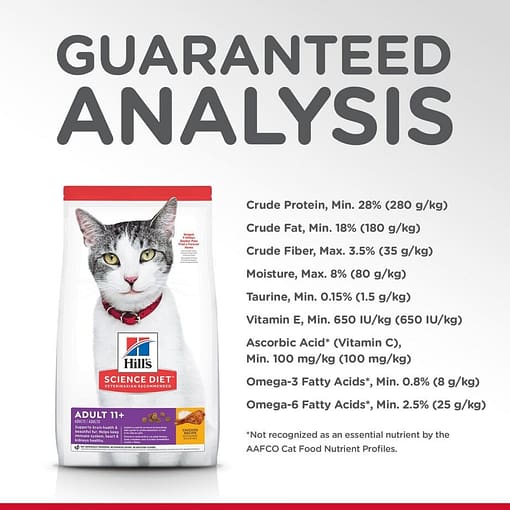 Hill's Science Diet Feline Mature Adult 11+ Dry Cat Food 1.6kg(3.5lbs) - Image 5