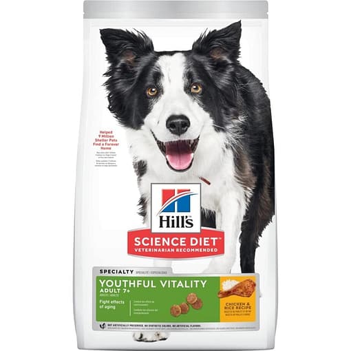 Hill's Science Diet Adult 7+ Senior Vitality Chicken & Rice Recipe dog food (2 Sizes)