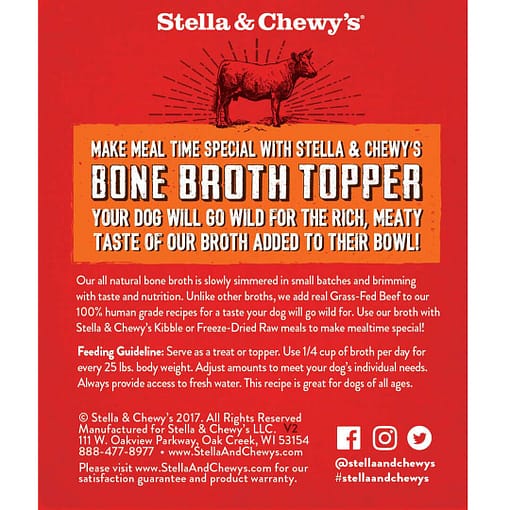 Stella & Chewy’s Grass-Fed Beef Broth Topper Wet Dog Food 11 fl oz - Image 2
