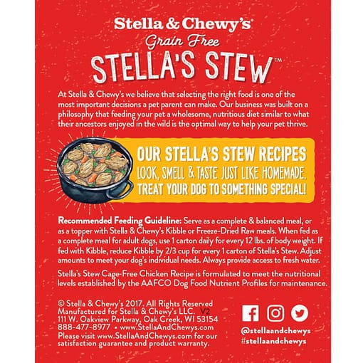 Stella & Chewy’s Cage-Free Chicken Stella's Stew Grain Free Wet Dog Food 11oz - Image 2