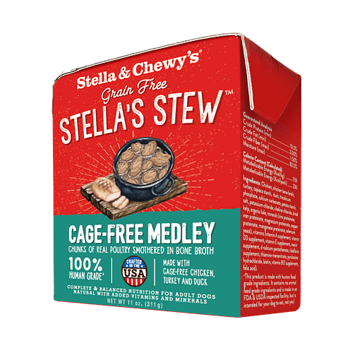 Stella & Chewy’s Cage-Free Medley (Chicken, Turkey & Duck) Stella's Stew Grain Free Wet Dog Food 11oz