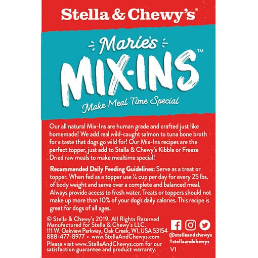 Stella & Chewy’s Marie's Mix-Ins Wild-Caught Salmon & Pumpkin Wet Dog Food 5.5oz - Image 2