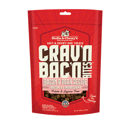 Stella & Chewy's Crav’n Bac’n Bites Bacon & Pork Recipe Dog Treats 8.25oz