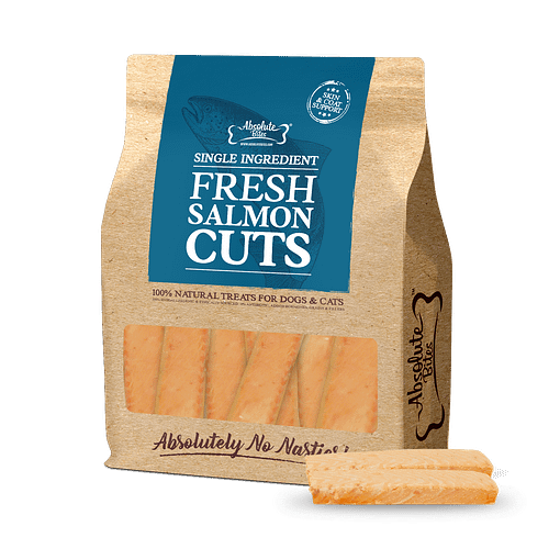 Absolute Bites Single Ingredient Fresh Cuts Treat for Cats & Dogs - Fresh Salmon Cuts 12pcs