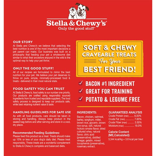 Stella & Chewy's Crav’n Bac’n Bites Bacon & Chicken Recipe Dog Treats 8.25oz - Image 2