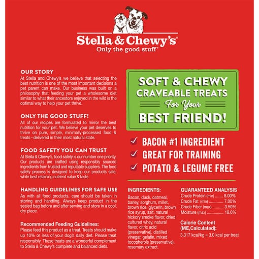 Stella & Chewy's Crav’n Bac’n Bites Bacon & Duck Recipe Dog Treats 8.25oz - Image 2
