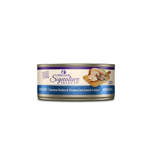Wellness Signature Shredded Chicken & Chicken Liver Entrée for Cat 5.3oz