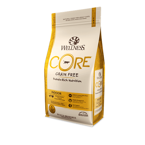 Wellness Core Grain-Free Indoor Cat - Deboned Chicken & Turkey Meals (3 Sizes)