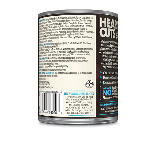 Wellness Core Hearty Cuts for Dog – Whitefish & Salmon 12.5oz