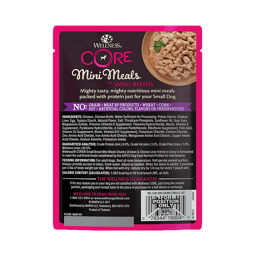 Wellness Core Small Dog Breed Mini Meals – Chicken & Chicken Liver 3oz