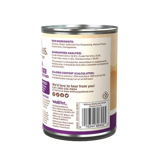 Wellness 95% Grain-Free Canned Dog Food – Chicken 13.2oz - Image 2