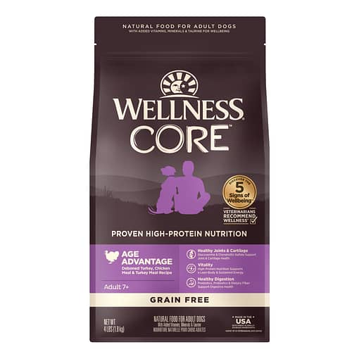 Wellness Core Grain-Free for Senior (Deboned Turkey, Chicken Meal & Turkey Meal) Dry Dog Food (3 Sizes)