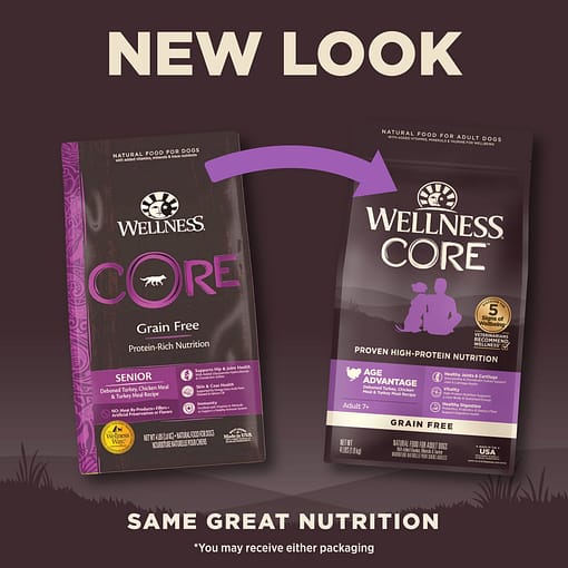 Wellness Core Grain-Free for Senior (Deboned Turkey, Chicken Meal & Turkey Meal) Dry Dog Food (3 Sizes) - Image 3