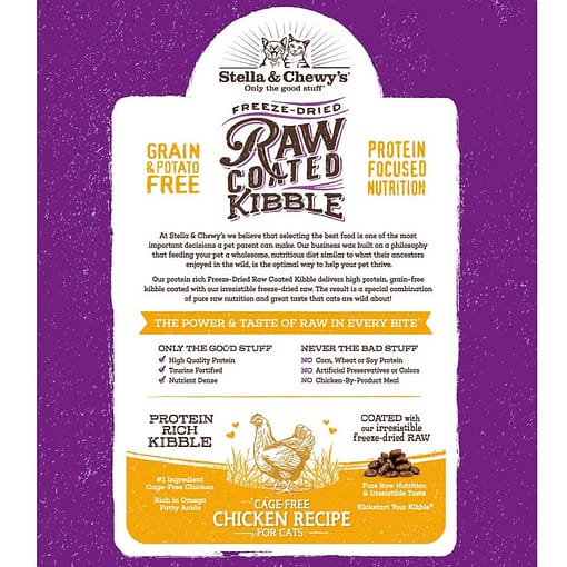 Stella & Chewy's Raw Coated Kibble Cage-Free Chicken Recipe Freeze Dried Cat Food (2 Sizes) - Image 4