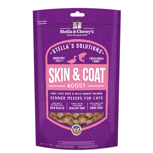 Stella & Chewy's Stella's Solutions Skin & Coat Duck & Salmon Freeze-Dried Raw Cat Food, 7.5oz