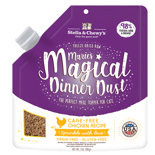 Stella & Chewy's Marie’s Magical Dinner Dust Cage Free Chicken Recipe Freeze-Dried Raw Cat Food Topper, 7oz